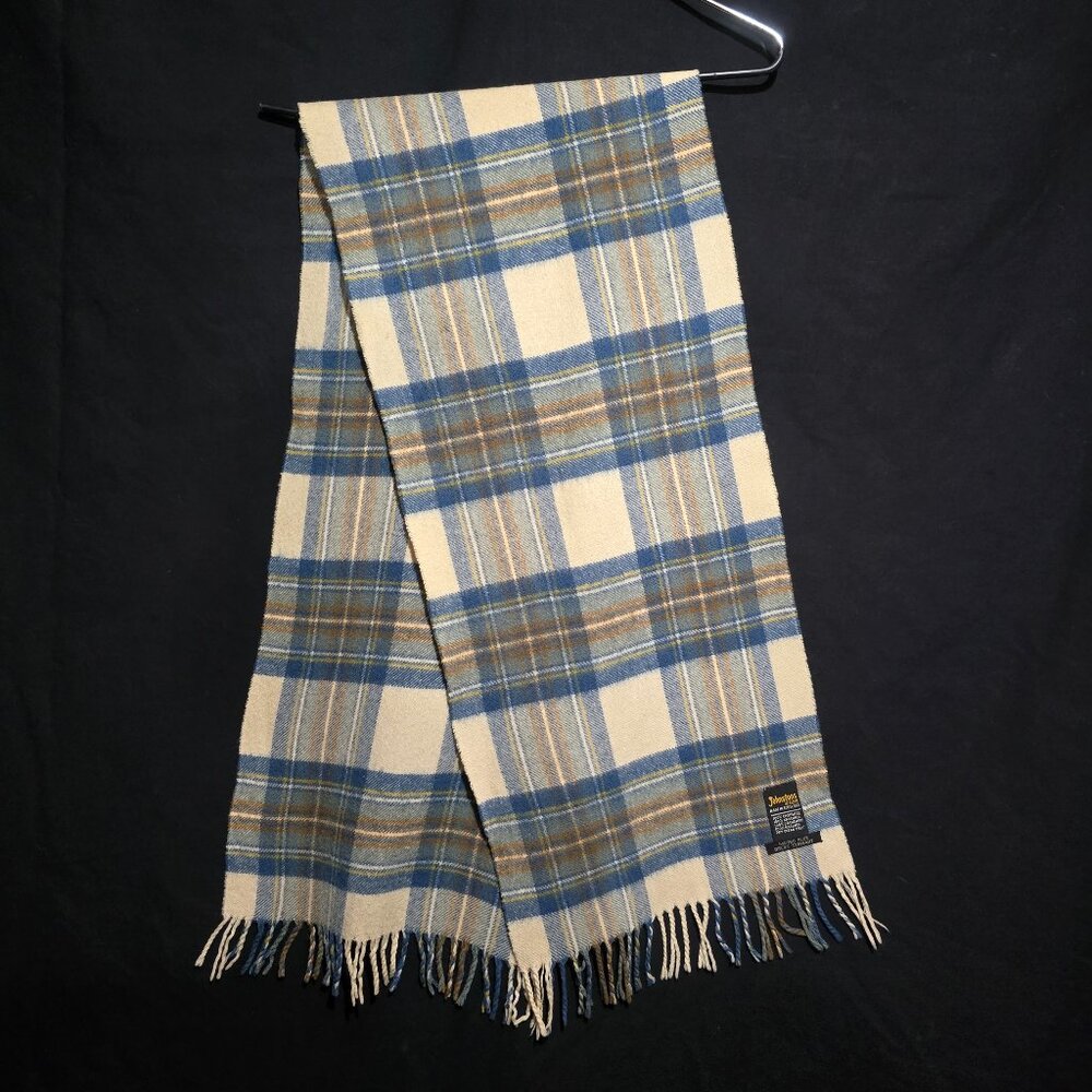 Johnstons of Elgin Scotland 100% Cashmere Scarf Muted Blue Dress Stewart